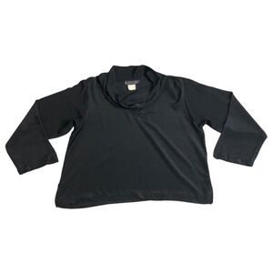 Vintage Karen Kane Top Womens 14 Black Silk‎ Cowl Neck Boxy 90s Minimal Modest